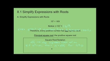 8.1A Simplify Expressions with Roots
