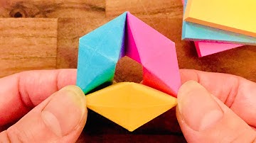 Paper Origami Toy Moving Flexagon - Sticky Note Origami fidget toy - Easy Origami Toy - Paper Craft