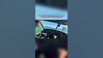 CL-415 Cockpit View While Scooping Water
