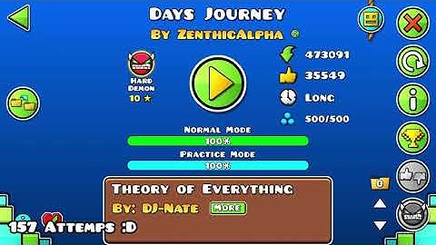 Days Journey 100% (Medium/Hard Demon) by ZenthicAlpha - Geometry Dash [2.11]