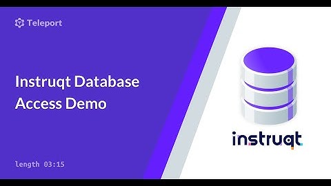 Instruqt Database Access Demo Intro