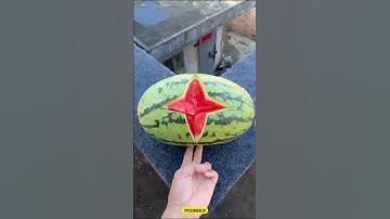 Experiment: Will cantaloupe and watermelon explode when rolled down from a tall building? 🍉#shorts