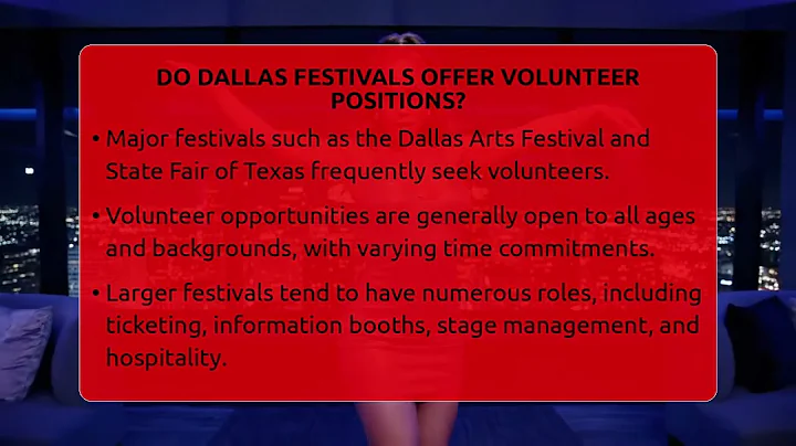 Do Dallas Festivals Offer Volunteer Positions? - Everything About Dallas