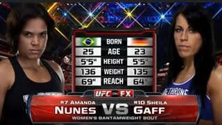 Ufc 163 Amanda Nunes Vs Sheila Gaff Full Fight Highlights Win By Knockout