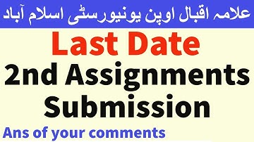 Aiou assignments Submission last date of Autumn 2020 ALLAMA IQBAL OPEN UNIVERSITY | AIOU INFO