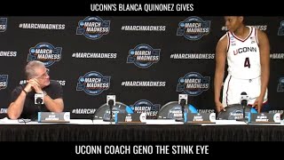 UCONN Coach Gets Stink Eye From Blanca Quinonez