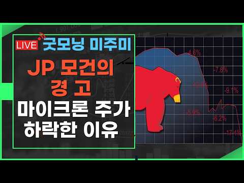 [굿모닝 미주미]  JP 모건,  미국 주식 전망치 하향 ,  슈퍼 실적에도 마이크론 테크놀로지 주가 하락한 이유  #미주미 #이항영