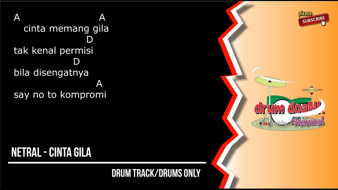 Netral Cinta Gila (drums only) [chord gitar & lirik] YouTube