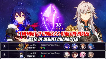 Honkai Star Rail 1.1 Memory of Chaos 8 3-Star One Healer - E0S1 Jing Yuan & Seele Debuff Meta