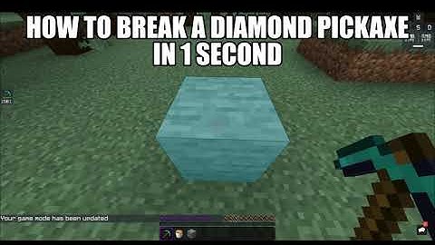 How to Break a DIAMOND PICKAXE in one second in Minecraft!!