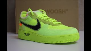 OFF-WHITE X NIKE AIR FORCE 1 VOLT OW AF1 LEMON YELLOW - YouTube