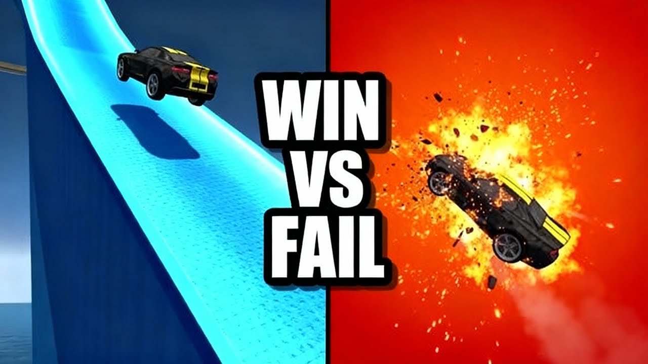 Mega Ramp Car Stunt Gameplay 🚗🔥 | Impossible Tracks Level 4 | Android Game Win Vs Fail 