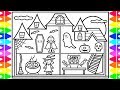 Happy halloween  how to draw halloween characters for kids  halloween coloring pages for kids