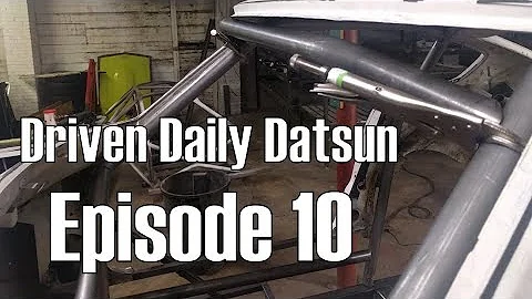 Installing the windshield bar in the tube-frame Datsun