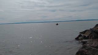 At high tide mark while the tide is in at Alma New Brunswick
