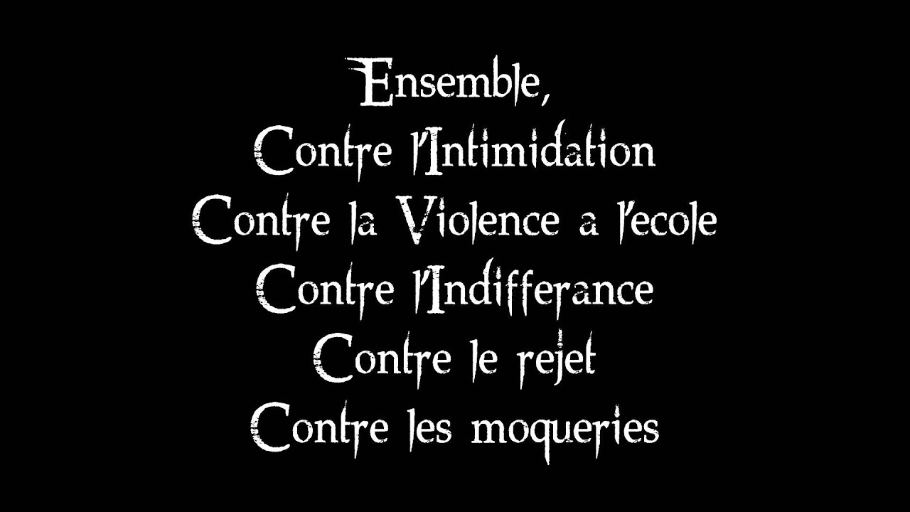 Message contre l'Intimidation. YouTube