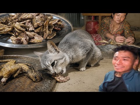 We Slaughtered a Local Rooster to Feed Our Cat | Fresh Local Chicken Meat@sarmilarai-ic3rz