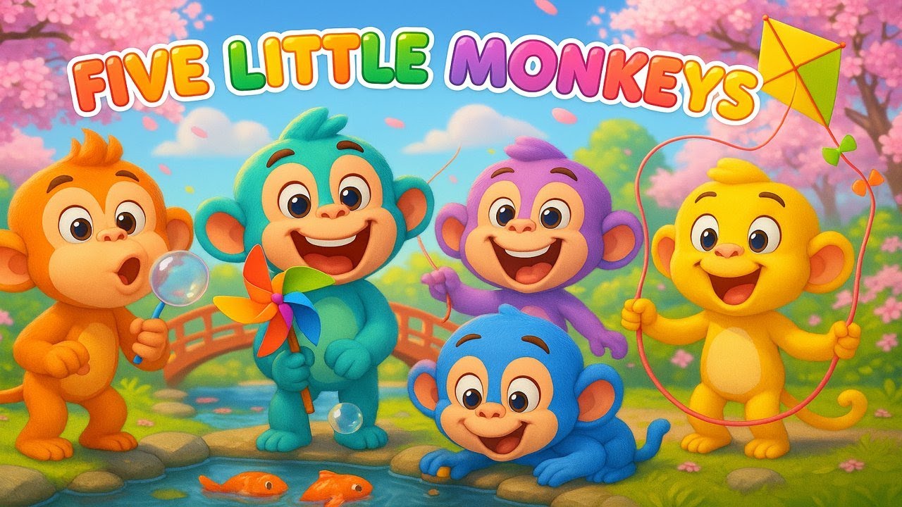 🐒 Five Little Monkeys | Classic Nursery Rhyme for Kids - YouTube