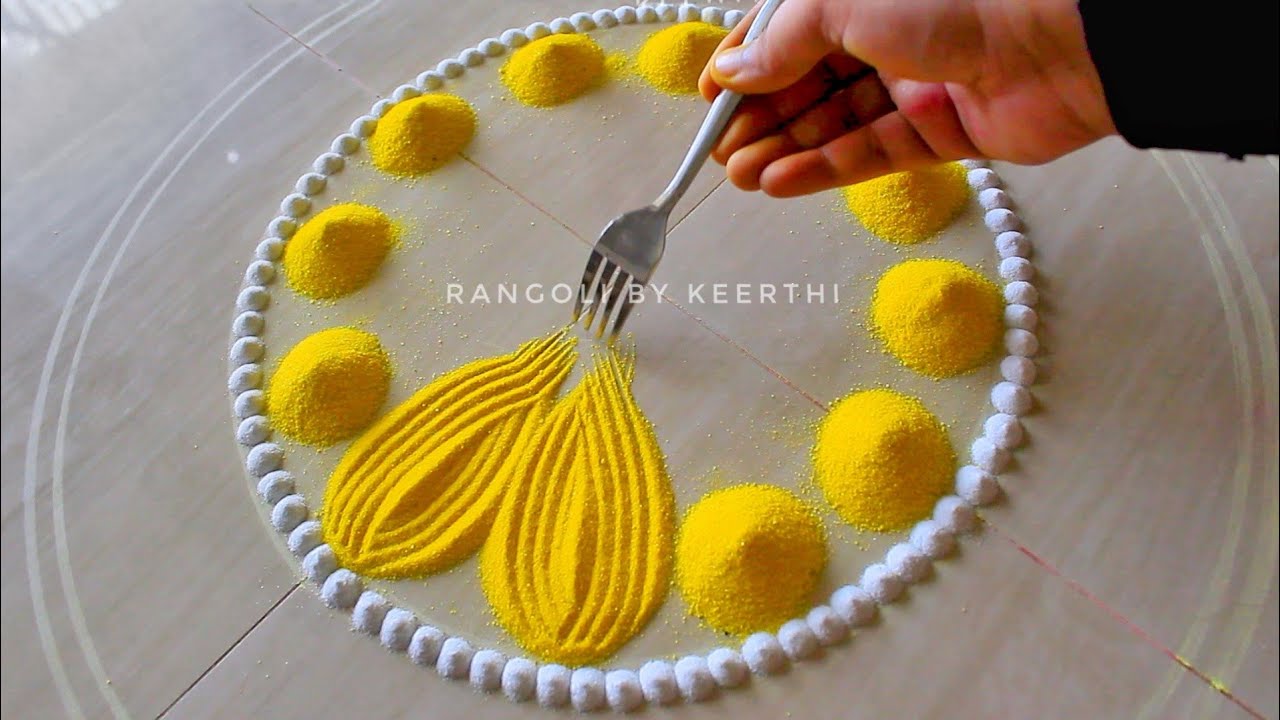 Simple rangoli design fork l dev deepawali rangoli designs l kartika ...