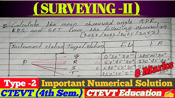 Surveying -II (4th Semester) | Important Numerical Solution | Old Is Gold Solutions | #ctevt