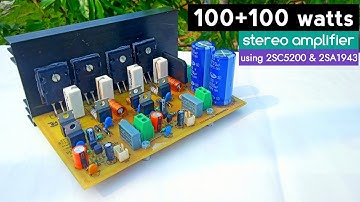 DIY 100+100W stereo amplifier.