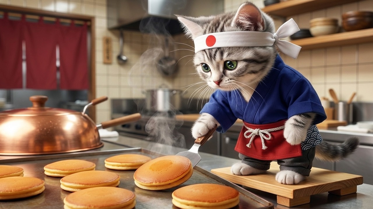 いらっしゃいませ!!看板猫のどら焼き店!!まるりんの一日に密着🐱🥞