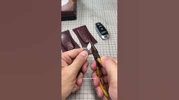 Handcrafted full-grain leather key case for Audi A6/A8. #handmade #leathercraft #carkeycase #fypage