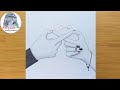 How to draw infinite love symbol with couple hand || pencil sketch || Valentine's Day special