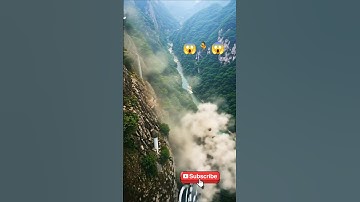 Massive Rockfall Obliterates Winding Scenic Glass Bridge on Cliffside! #landslide #glassbridge