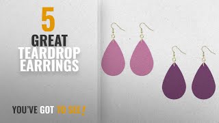 10 Best Teardrop Earrings [2018]: Teardrop Leather Earrings Soft and light Genuine Leather Teardrop screenshot 4