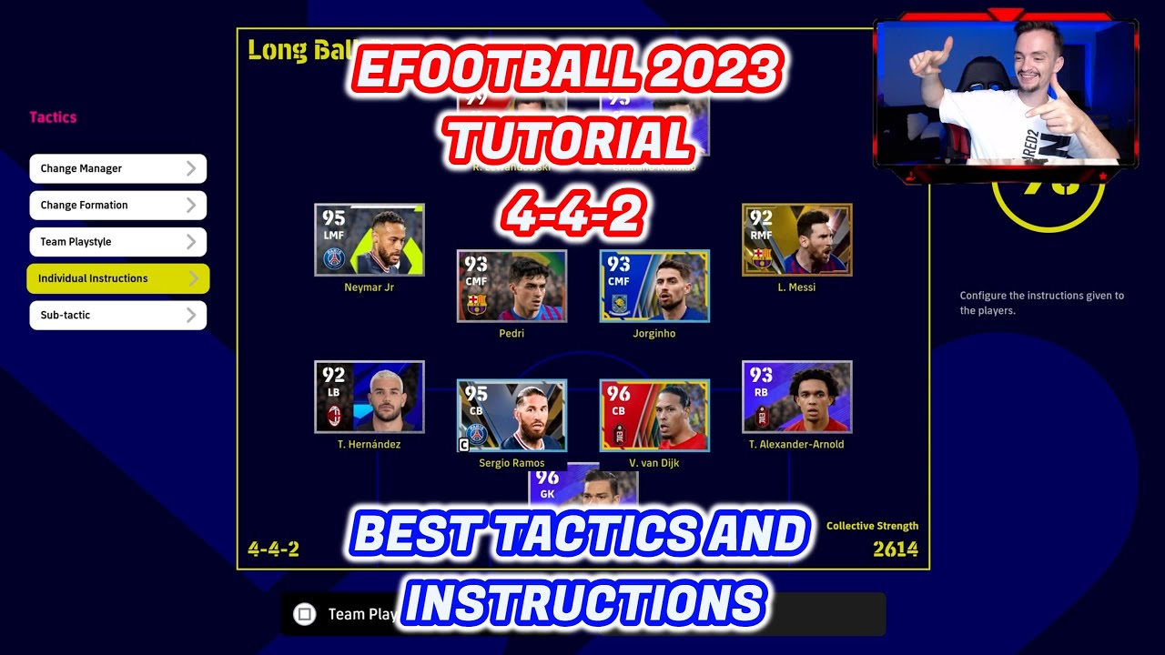 EFOOTBALL 2023 BEST CUSTOM FORMATION 442 TUTORIAL BEST TACTICS