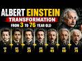 Albert Einstein Transformation: Then vs Now (Age 3–76) Years Old