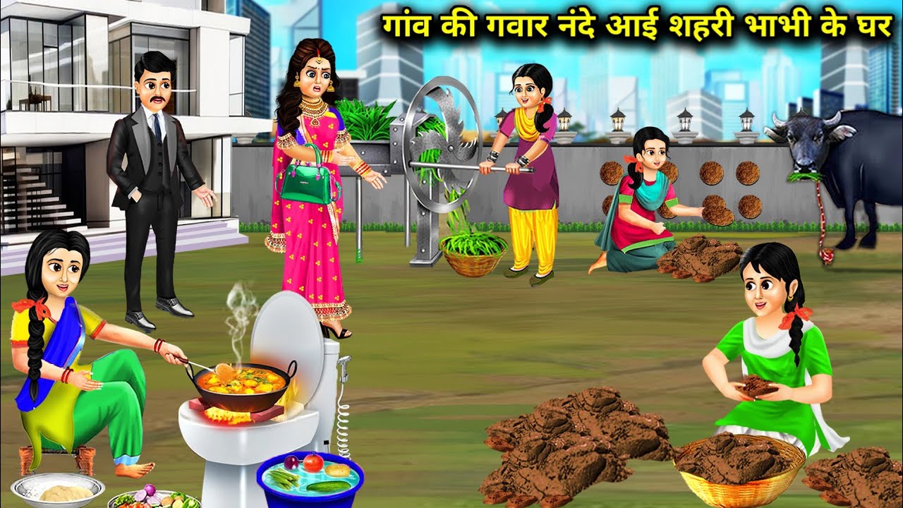 गांव की गवार ननंद आई शहरी भाभी के घर||cartoon videos||uneducated sister-in-law stories||hindistory.!