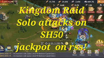 King of Avalon My Kingdom raid| Solo attacking  SH50 | Jackpot on Plundering  RSS