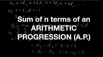 Sum of first n terms of an A.P. | Class X NCERT Mathematics Video Lectures Chapter 5 | e-Vidyalaya