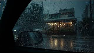 Cozy Warm Car Interior Heavy Rain and Distant Thunder - Calm Your Mind, Sounds for Natural Sleep