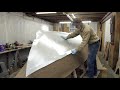 Building the 23 vbottom skiff  episode 13 first layer of fiberglass