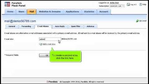 How to create E-mail Aliases in Plesk 10