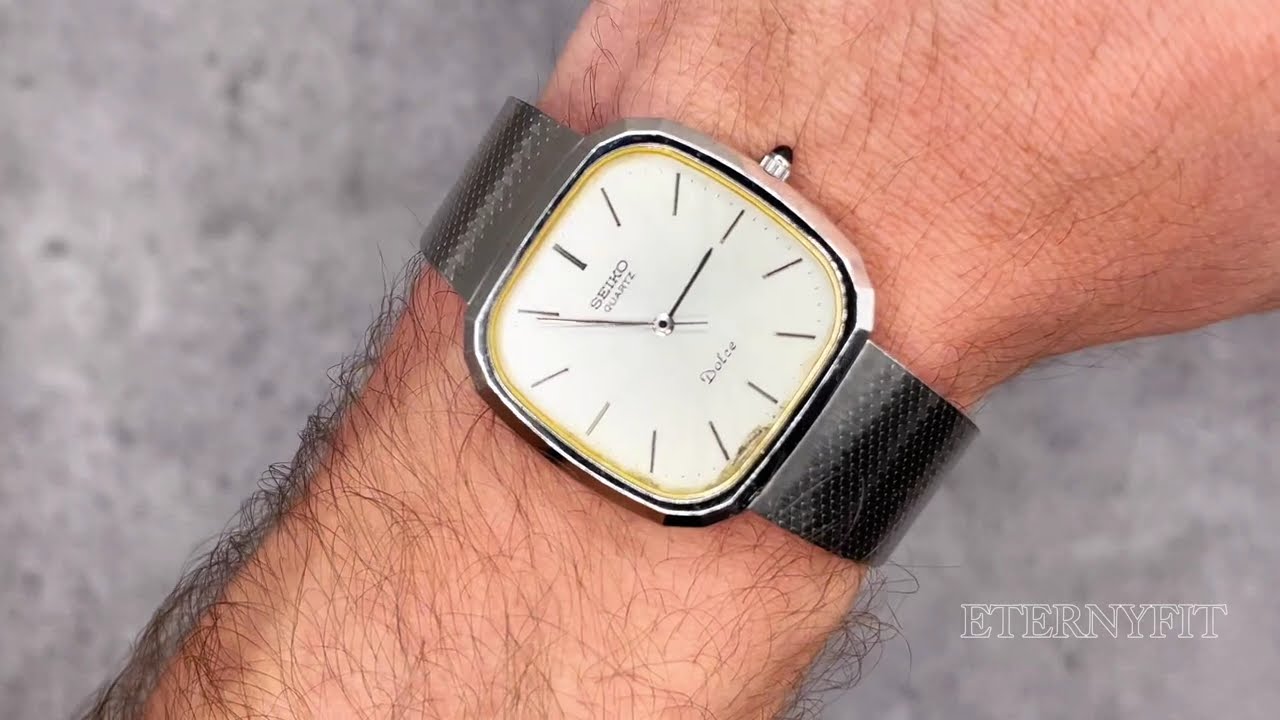 Seiko Dolce 6030-5200 square vintage années 1980 - YouTube
