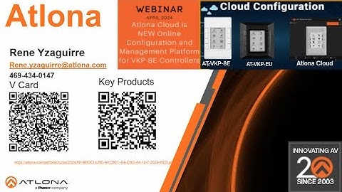 Atlona Webinar Control Key Pad VKP-8E