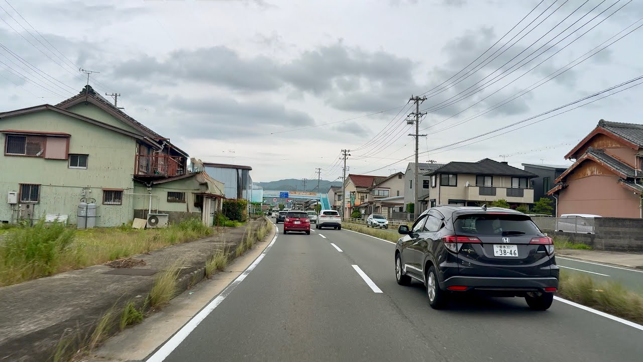 Afternoon Drive from Toyohashi City toward Gamagori City | Road