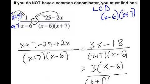 MAT 1033 Addition and Subtraction of Rational Expressions Part 2