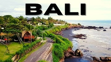 Aerial View of Bali Island Indonesia - Drone Footage Video Bali City, Beach and Road