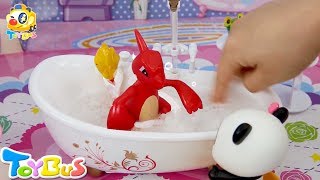 아기 리자몽 샴푸 샴푸해~|묘묘 아기돌보기|장난감이야기 모음|토이버스|Kids Toys | Baby Doll Play | ToyBus