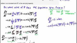 Gompertz ODE Max Population Growth