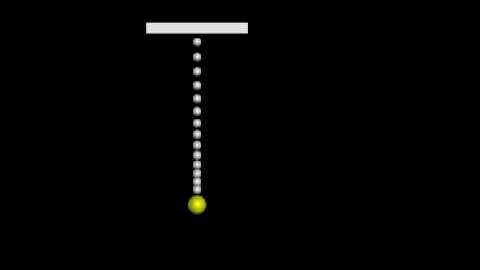 Slinky with a Tennis ball  vpython