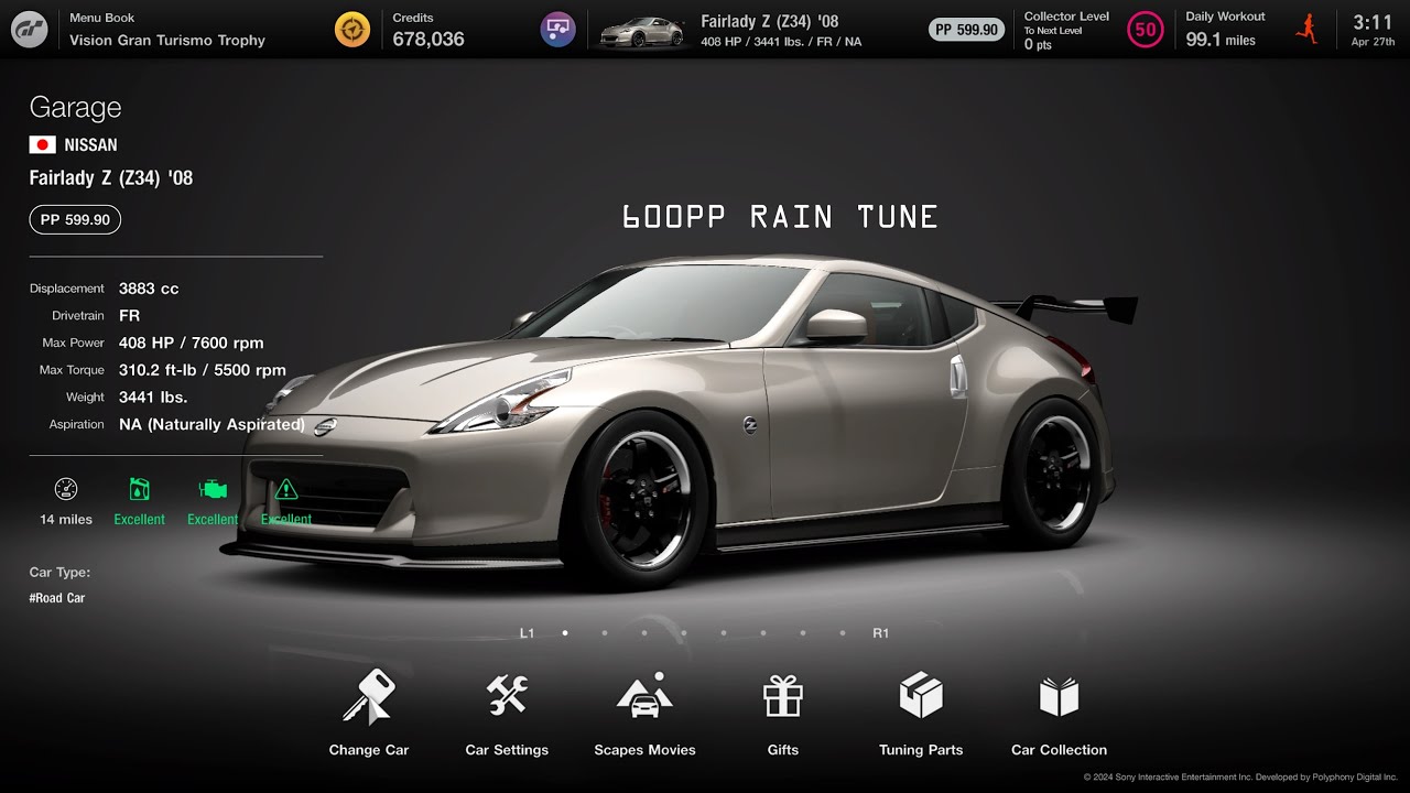Gran Turismo 7] Fairlady Z Z34'08 600pp rain tune - YouTube