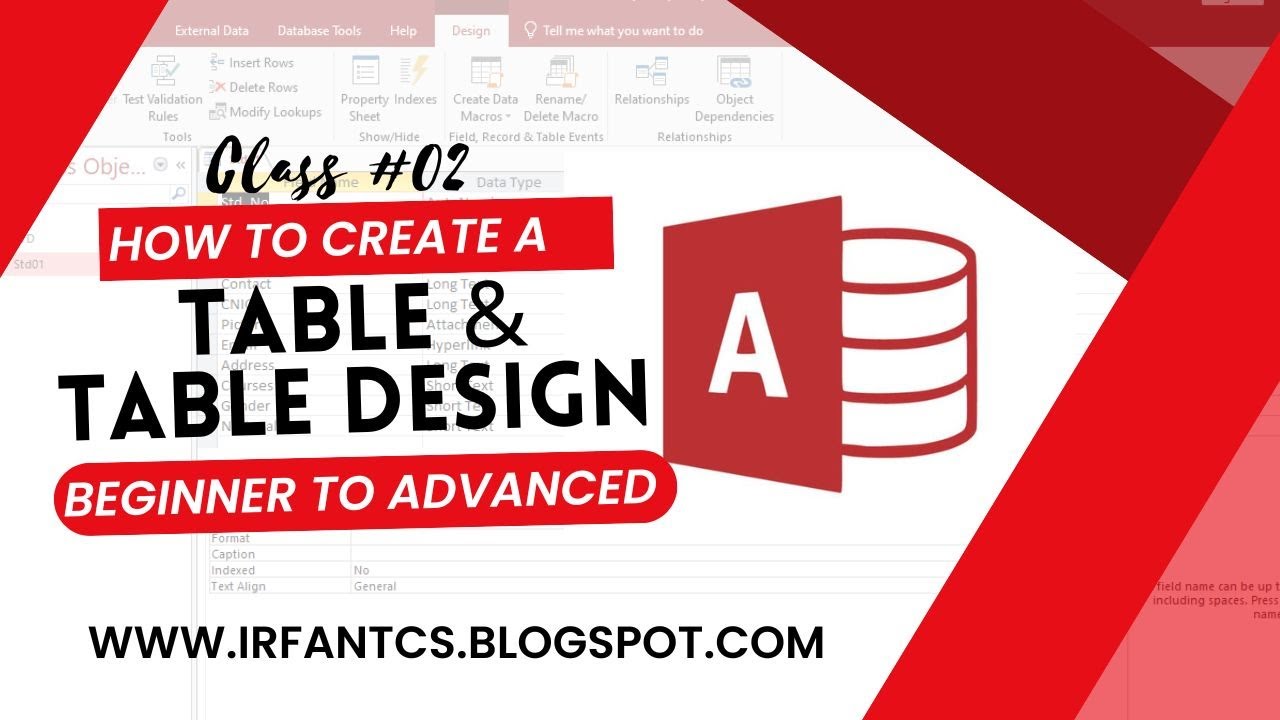 How to Create a Table in MS Access | Table and Table Design by ...