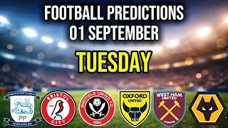 FOOTBALL PREDICTIONS TODAY 01SEPTEMBER 2026 | |ENGLAND CAMPIONSHIP ENGLAND LEAGUE ONE