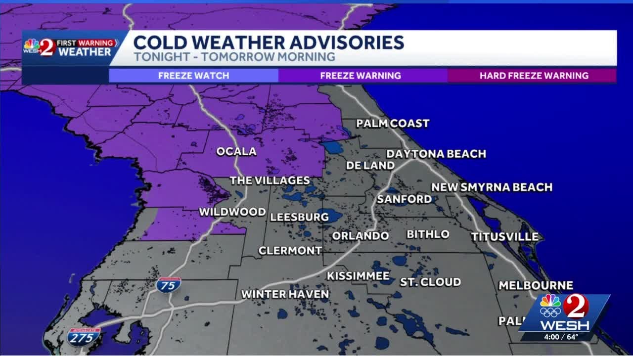 Temps to plunge in Orlando as arctic blast hits Florida - YouTube